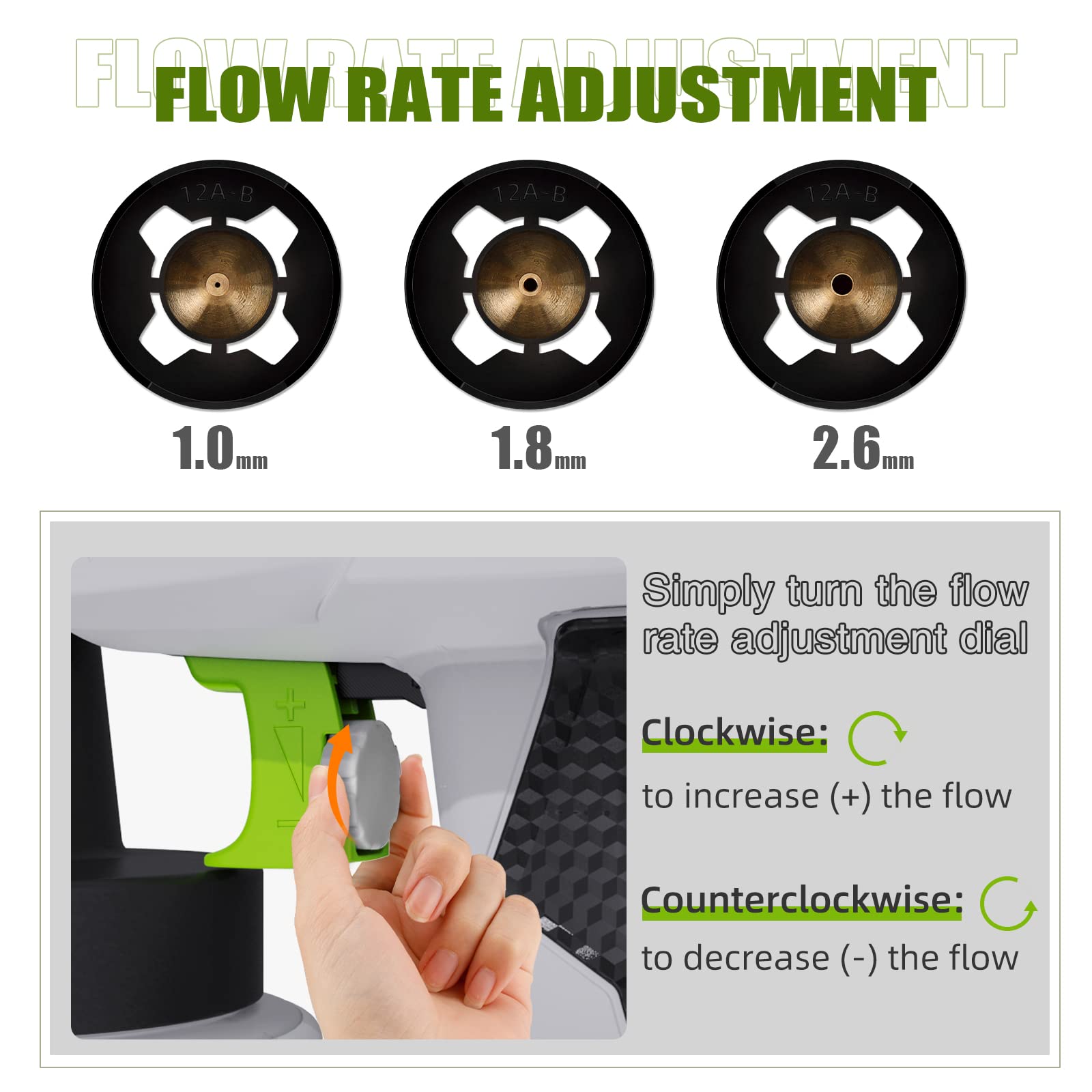 Fence Paint Sprayer 800W, Huepar Tools Electric HVLP Paint Spray Gun, 4 Nozzles, 9.84ft Hose, 3 Patterns, Adjustable Spray, 1300ML Detachable Container, Electric Spray Gun for Indoor & Outdoor