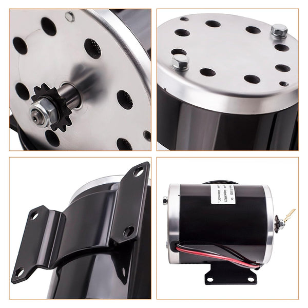 maXpeedingrods Electric DC Motor Brushed Scooter with Bracket for Go Kart DIY Scooter E Bike 500W 24V