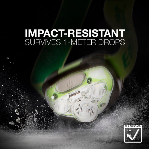 Energizer Vision HD+ Head Torch, Bright Headlamp, Water Resistant, Hands-Free, Lightweight for Indoor and Outdoor Activities, Batteries Included