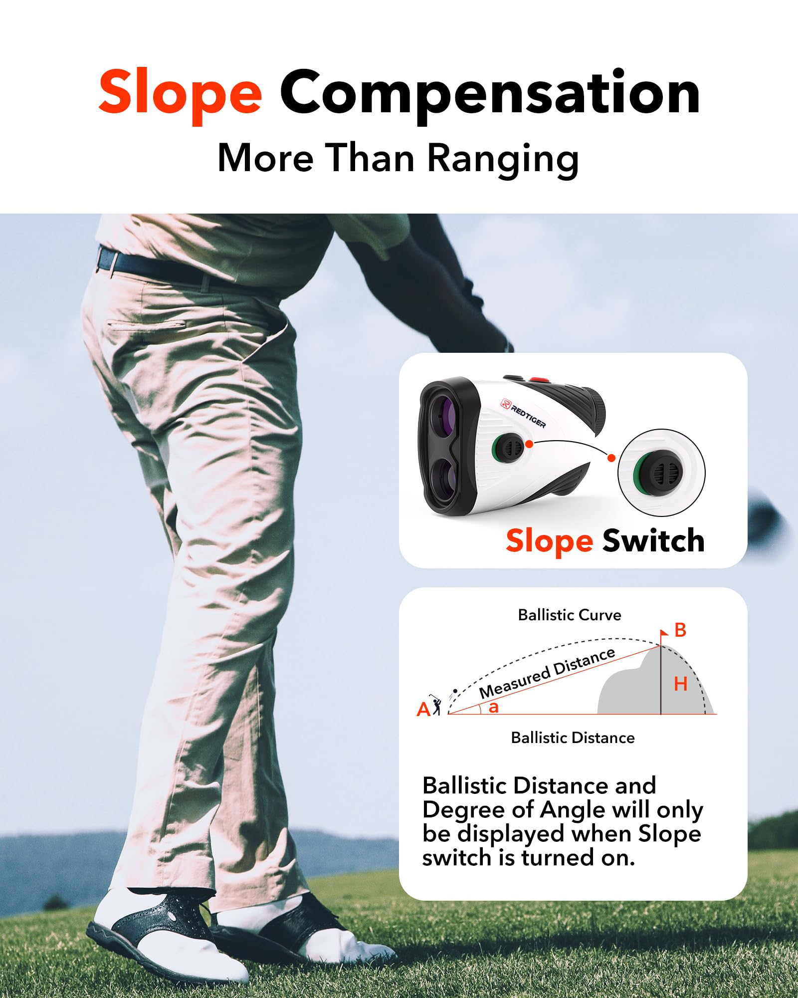Golf Rangefinder with Slope On/Off,1200 Yards,7X Magnification Laser Range Finder Golf, Flag Pole Lock Vibration, Rechargeable & Magnetic Suction