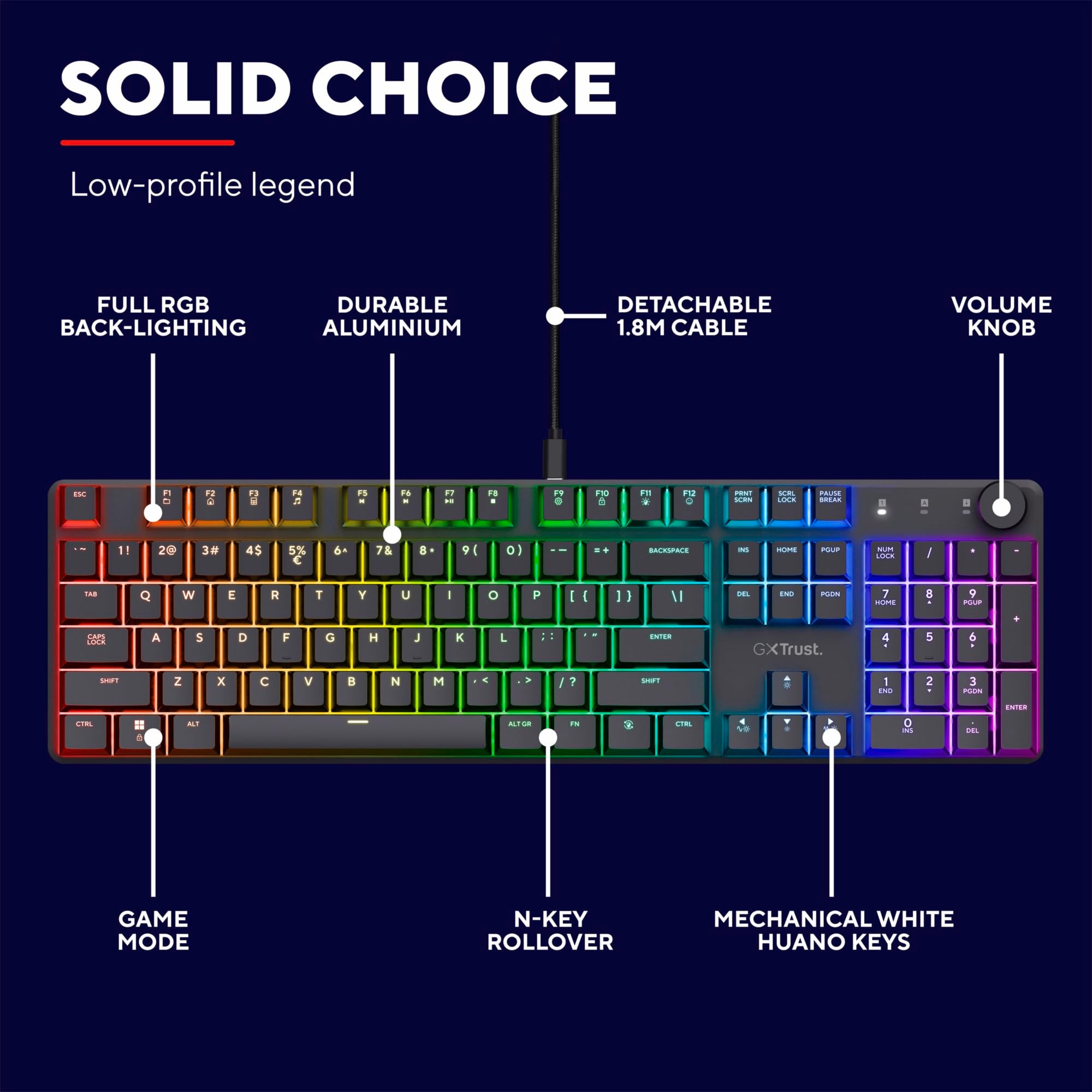 GXTrust 872 Xyra TKL Mechanical Keyboard Gasket Mount UK Layout, Hot Swappable Wired Gaming Creamy Keyboard 80%, RGB Backlit with Software, Custom Soft Feel Pre-lubed 5-pin Leobog Linear 60M Switches