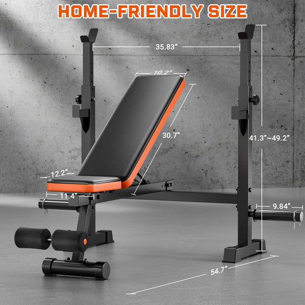 Fostoy 770lbs Weight Bench, Adjustable Bench Press,Weight Benches for Home Gym Flat Incline Bench for Full Body Strength Training
