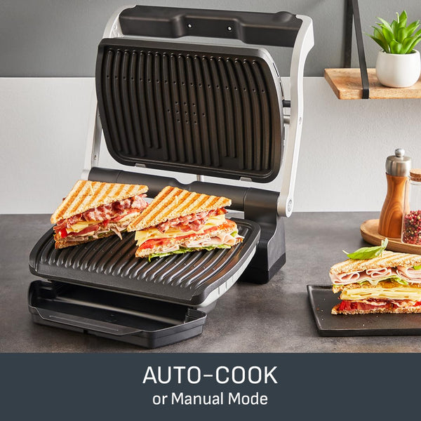 Tefal GC722D40 Optigrill Plus X-Large Grill with 9 Automatic Settings and Cooking Sensor, Non Stick Removable Plates, Automatic Settings and Cooking Sensor, Stainless Steel, Xl