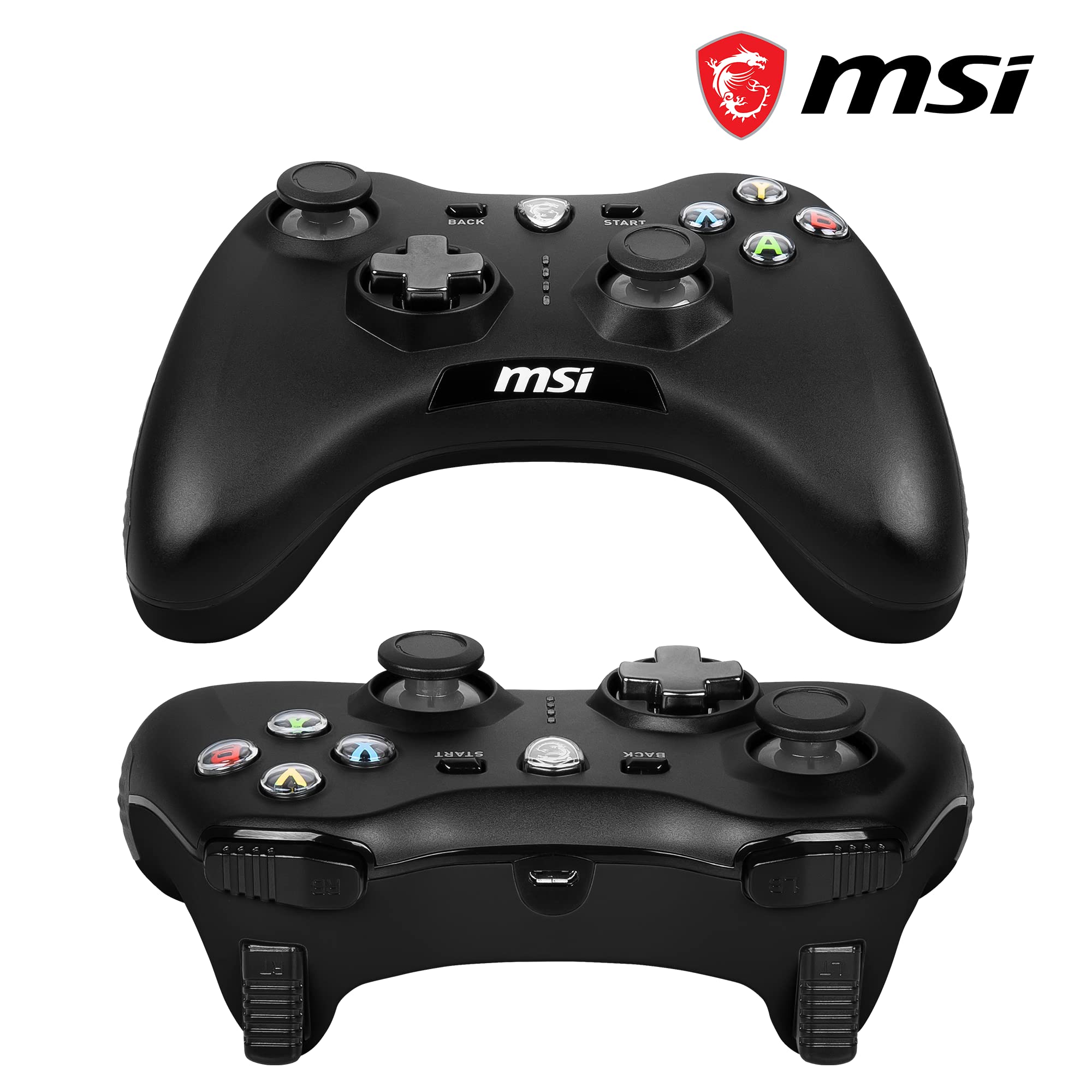 MSI FORCE GC20 V2 WHITE Wired PC Gamepad Controller - Interchangeable D-Pad Covers, Dual Vibration Motors, USB 2.0 - Wired