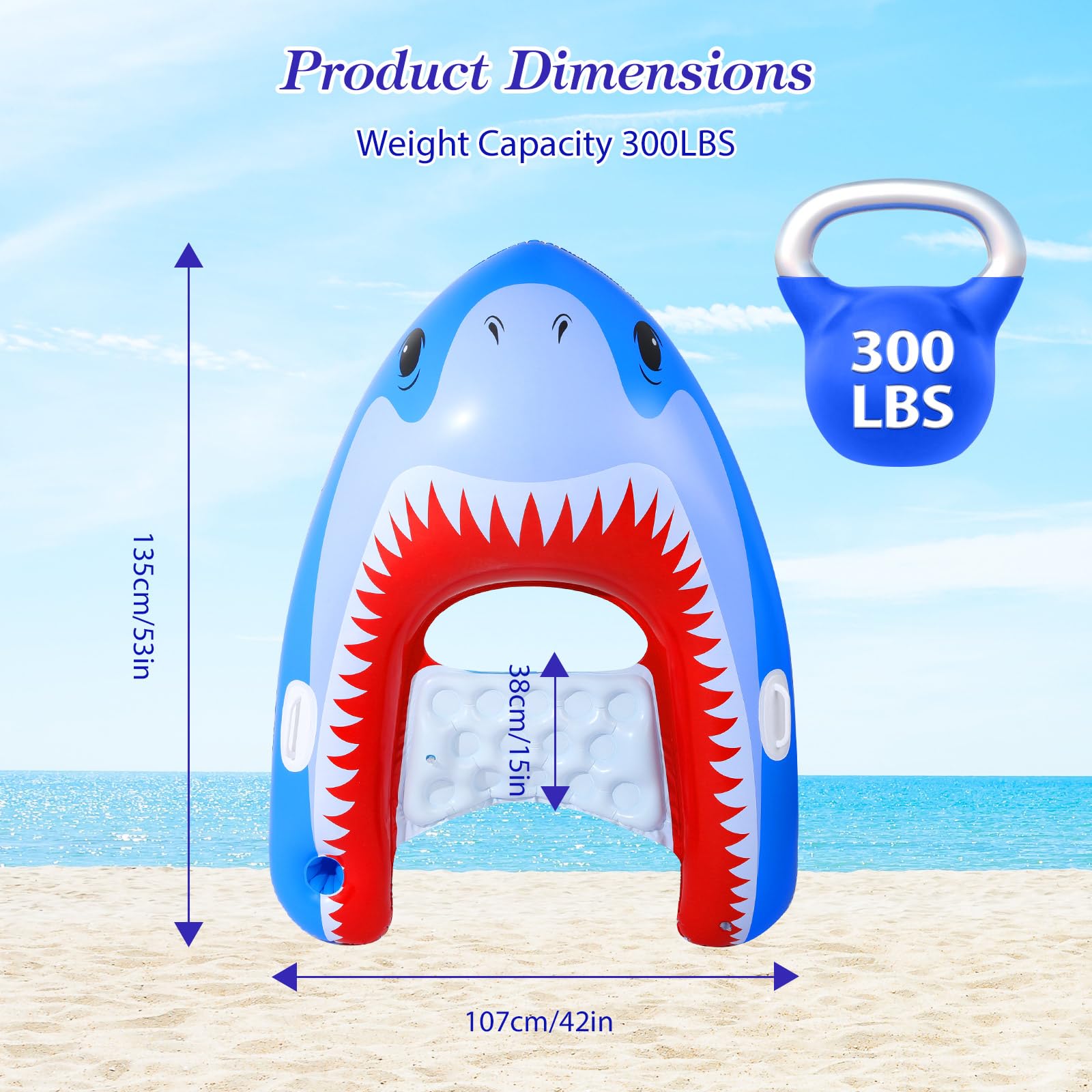 MoKo Pool Floats Adult, Floating Bed with Ice Bar, Tanning Bed Pool Raft Inflatable Lounger with Drink Holder Tanning Chair Inflatable Pool Toys for Party Beach Backyard