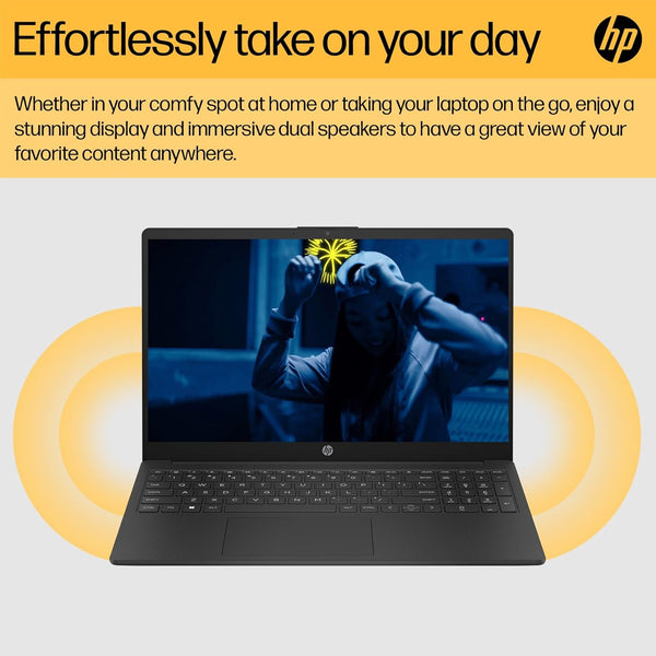 HP 15.6" Laptop | AMD Ryzen 5 7520U Processor | 16 GB RAM | 512 GB SSD | AMD Radeon Graphics | FHD Display | Up to 11hrs 15 mins battery | Win 11 | Dual Speakers | Jet Black | 15-fc0042sa