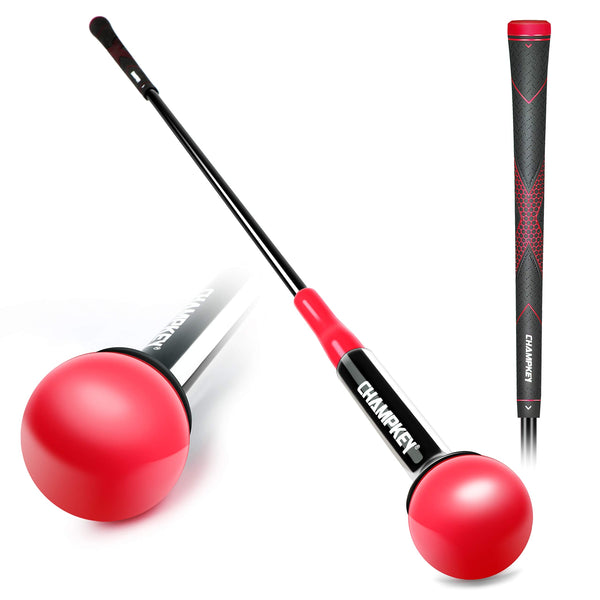 CHAMPKEY Golf Swing Trainer - Tempo & Flexibility Training Aids Warm-Up Stick Ideal for Golf Indoor & Outdoor Practice (Red, 40 Inches)