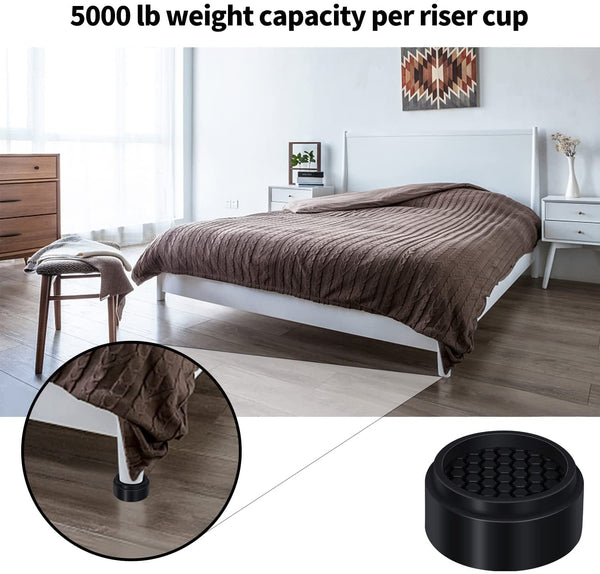 Ezprotekt 16Pack Adjustable Furniture Risers, 1 Inch Washing Machine Riser Stackable Round Bed Risers Creates an Additional 1", 2", or 3" of Height