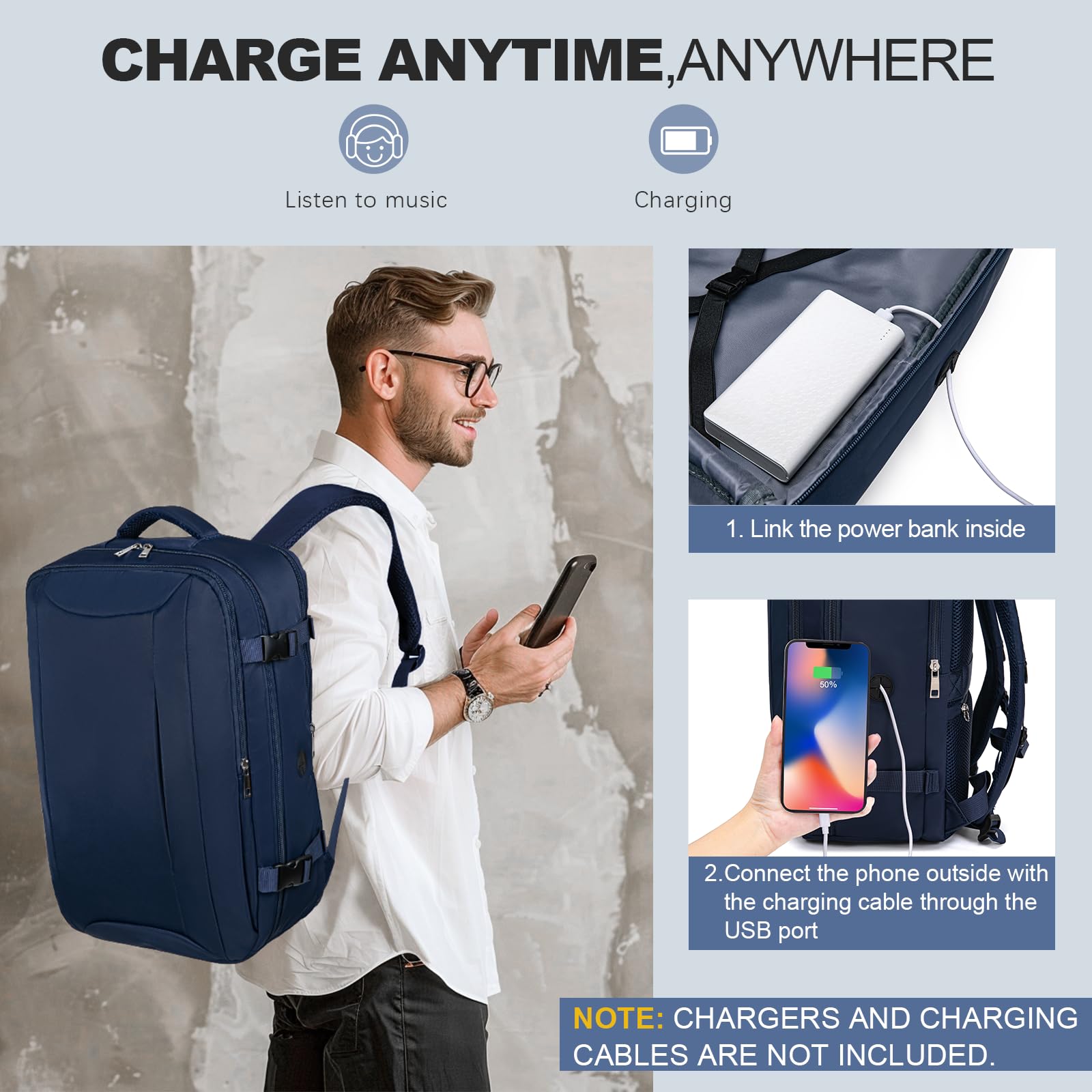 for Easyjet Cabin Bag 45x36x20, Travel Backpack with TSA Approved Clear Bag, Carry-ons Cabin Backpack for Travelling Underseat Cabin Bag Laptop Backpacks Luggage Set