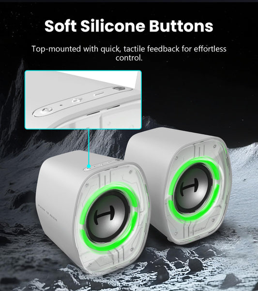 Edifier G1000 II Desktop Computer Speakers for Gaming, 2.5" Full-Range Driver & Enhanced Bass, Bluetooth 5.4 with USB-C/AUX, 9 Dynamic RGB Lighting Modes, Compact for PC/PS5/Switch - Black