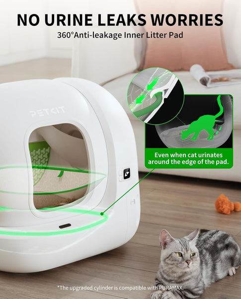 PETKIT PURA MAX 2 Self Cleaning Cat Litter Tray, App Control, 76L Extra Large Automatic Cat Litter Tray for Multi-cats, Odour Control with N50, xSecure Robot Litter Box, Includes Trash Liner