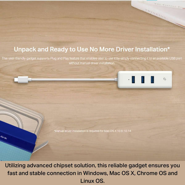 TP-Link UE306 WiFi Adapter, USB 3.0 to Gigabit Ethernet Network Adapter, USB to RJ45 Lan Wired Adapter for PC/Laptop/Ultrabook, Plug and Play in Nintendo Switch, Supports Windows 10/8.1, Linux OS