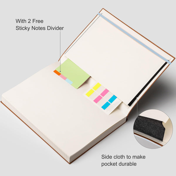 RETTACY Lined Journal Notebook - A5 Note Book Hardcover Thick Notepad 320 Numbered Pages for Writing,100gsm Lined Paper, Leather Hardcover, for Women Men Work Office School,14.5 x 21cm - Black