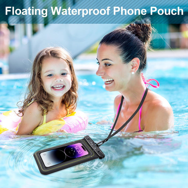Floating Waterproof Phone Pouch, IPX8 Universal Waterproof Phone Case for Swimming Dry Bag Underwater for iPhone 16 Pro Max 15 Pro 14 Samsung S25 S24 S23 Ultra Huawei Xiaomi etc, Up to 6.9"