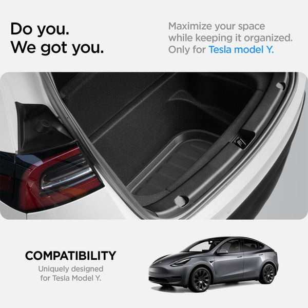 Spigen Tesla Model Y (~2024) Front Trunk Mat Cargo Liner, All Weather Floor Mats, Boot Liner, Waterproof, Easy To Clean Material, Designed for Model Y Accessories - Carbon Edition