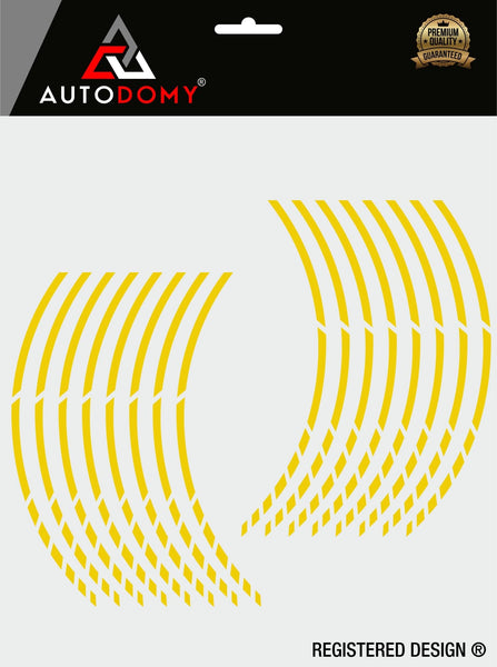 Pack 6 Units Wheel Rim Stickers Desing Sport | Complete set for 2 Motorcycle Wheel Stripes 15" to 19" Resistant Rain and UV | Motorbike Stickers Black