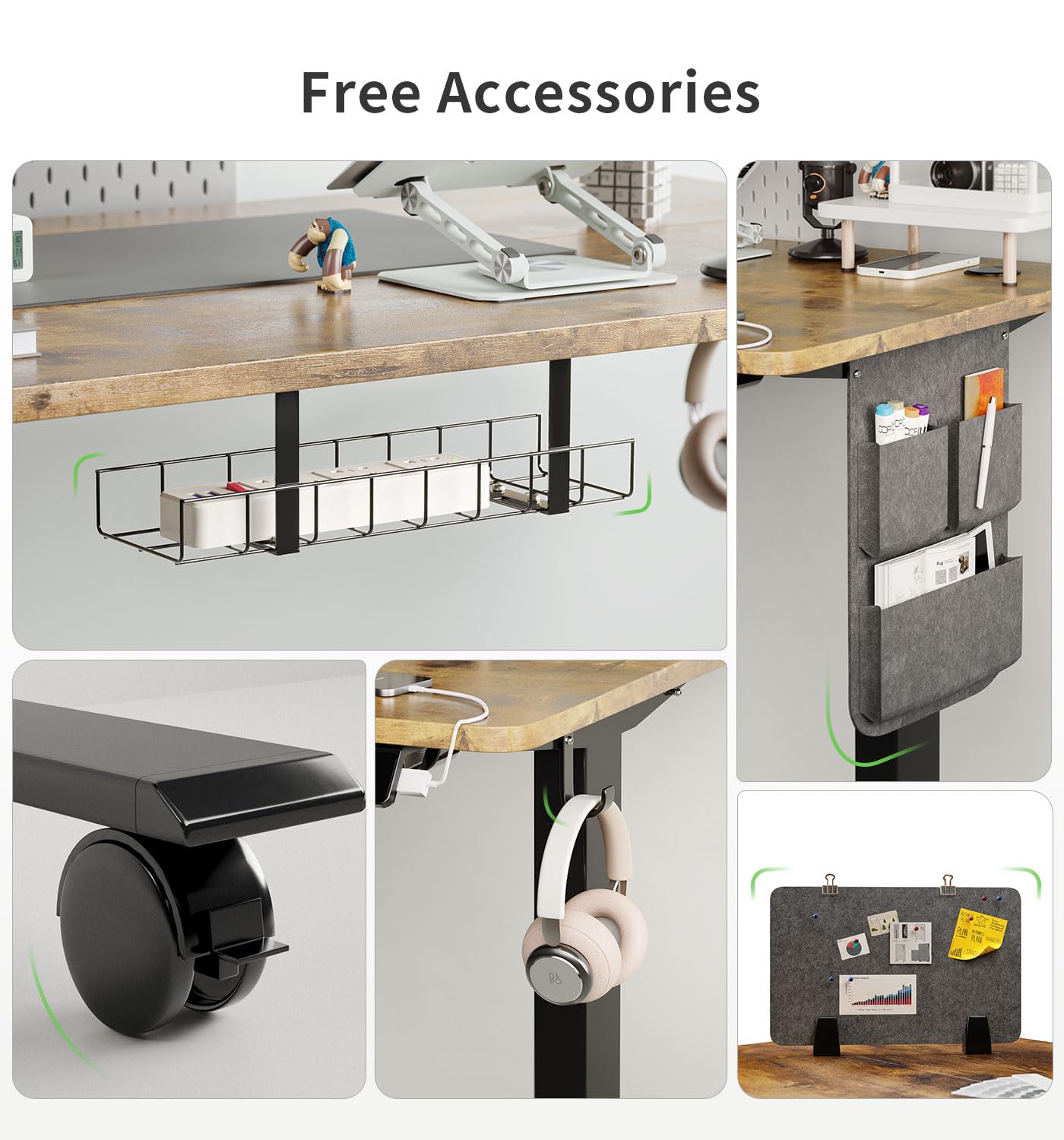 MAIDeSITe Height Adjustable Standing Desk Electric Standing Desk Sit Stand Desk Stand Up Desk with Cable Tray 120 * 60cm Desktop for Home Office