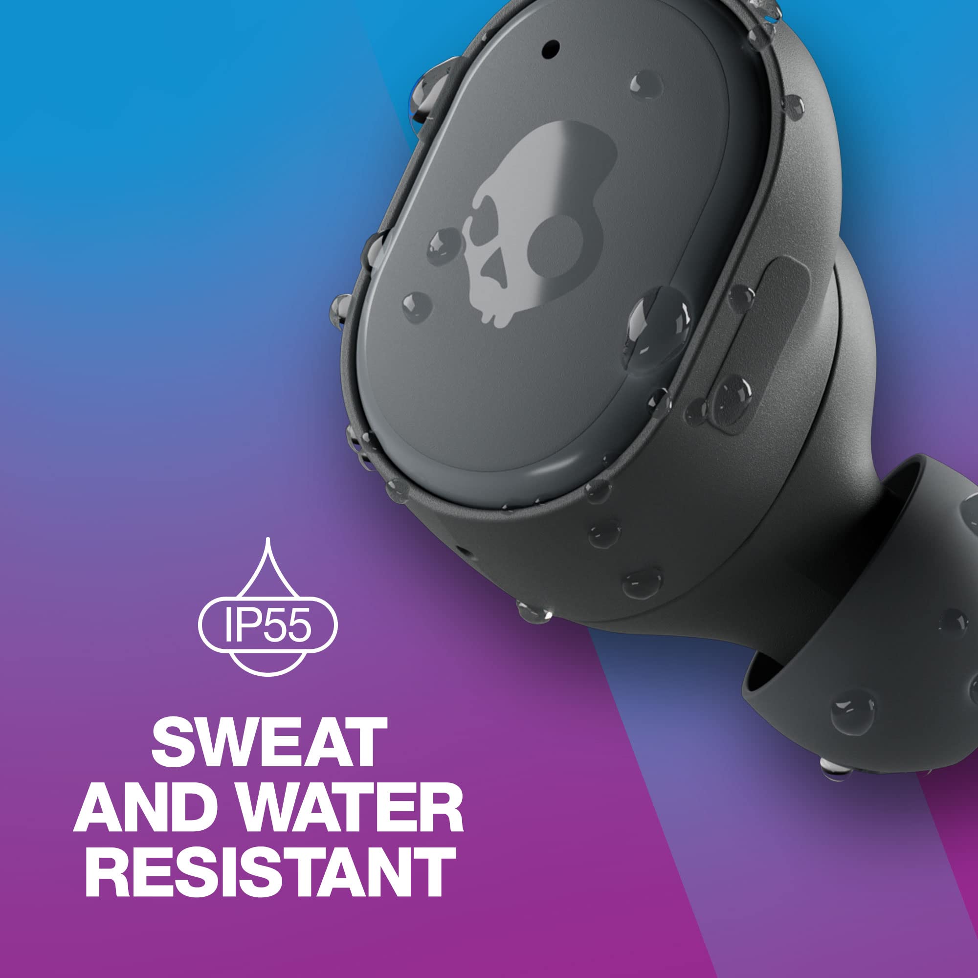 Skullcandy Grind In-Ear Wireless Earbuds, 40 Hr Battery, Skull-iQ, Alexa Enabled, Microphone, Works with iPhone Android and Bluetooth Devices - True Black