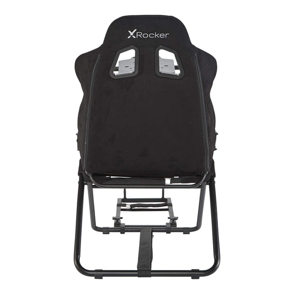 X-Rocker CHICANE Racing Sim Cockpit Racing Chair, Racing Rear Seat Frame for Steering Wheel Stands, Driving Simulation Chair with Adjustable Sliders and Adjustable Height for Racing Rig - BLACK