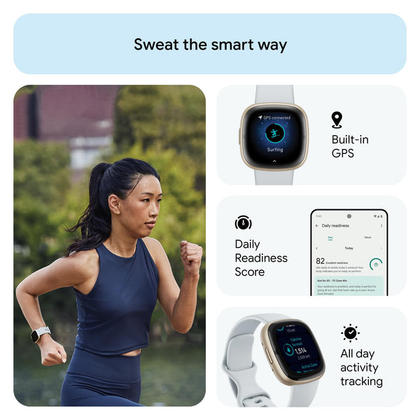 Google Fitbit Sense 2 Health and Fitness Smartwatch with built-in GPS, advanced health features, up to 6 days battery life - Compatible with iOS 15 or higher & Android OS 9.0 or higher