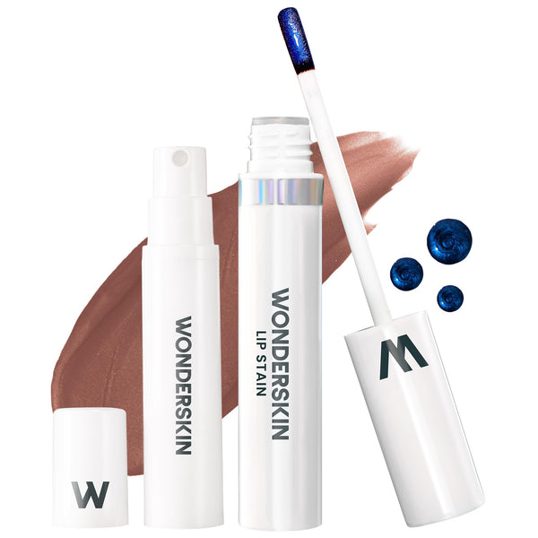 Wonderskin Wonder Blading All Day Lip Stain Peel Off Masque and Reveal Kit - Long Lasting, Waterproof Nude Lip Tint, Transfer Proof Natural Makeup Stain Kit (Whimsical)