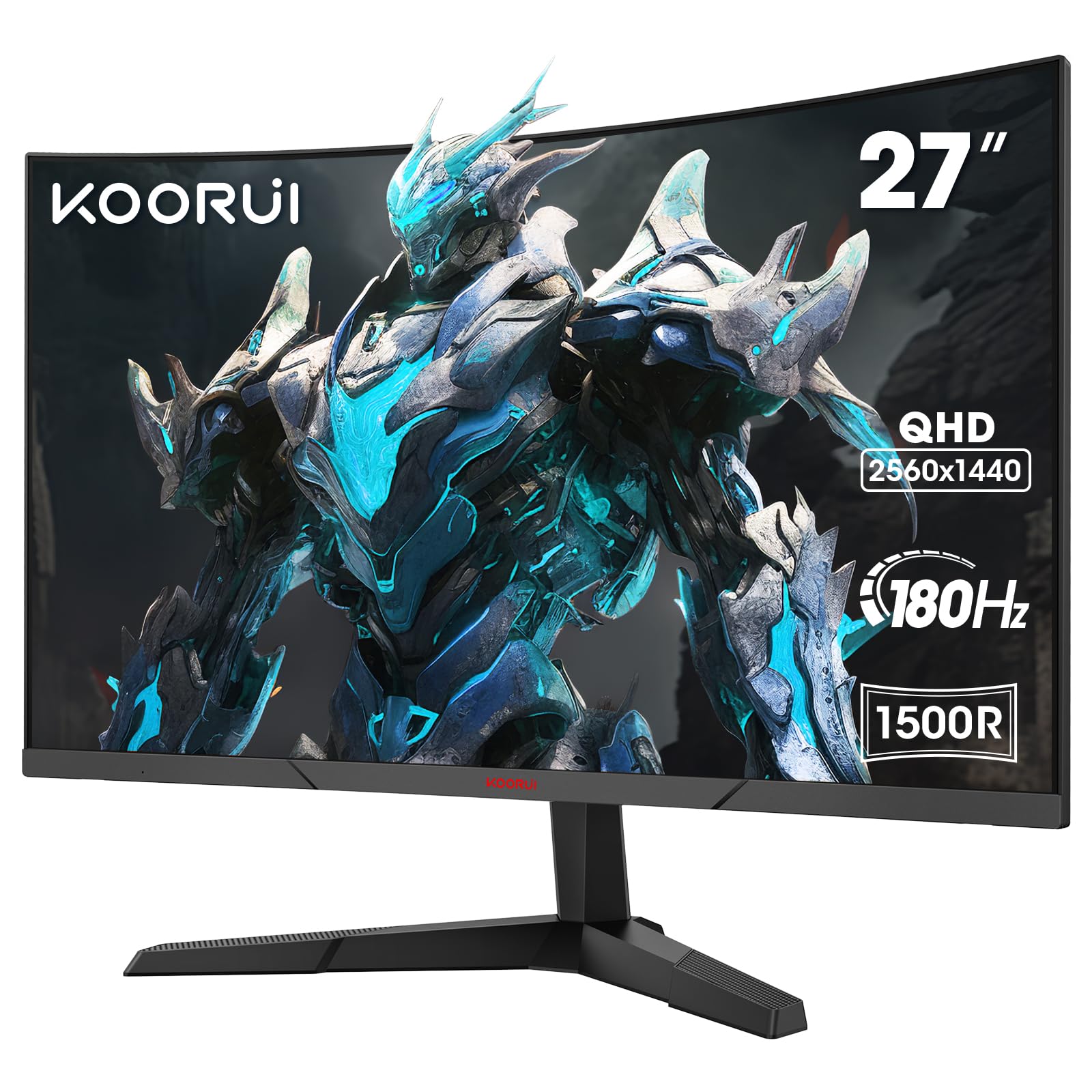 KOORUI 34 Inch Ultrawide Curved Gaming Monitor, 165Hz, WQHD 1440P, 1000R, MPRT 1MS, HDR 400, 2x HDMI 2.0, 1x DisplayPort 1.4, AdaptiveSync, Tilt/Height Adjustable, Black