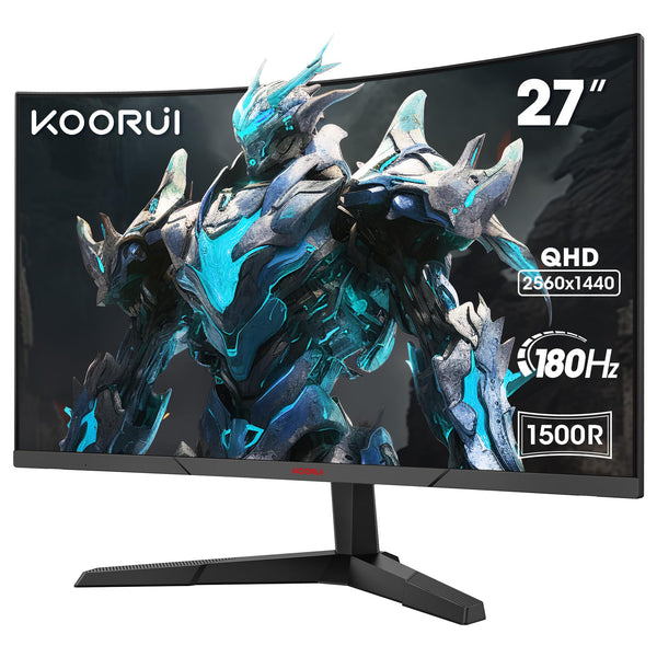 KOORUI 34 Inch Ultrawide Curved Gaming Monitor, 165Hz, WQHD 1440P, 1000R, MPRT 1MS, HDR 400, 2x HDMI 2.0, 1x DisplayPort 1.4, AdaptiveSync, Tilt/Height Adjustable, Black