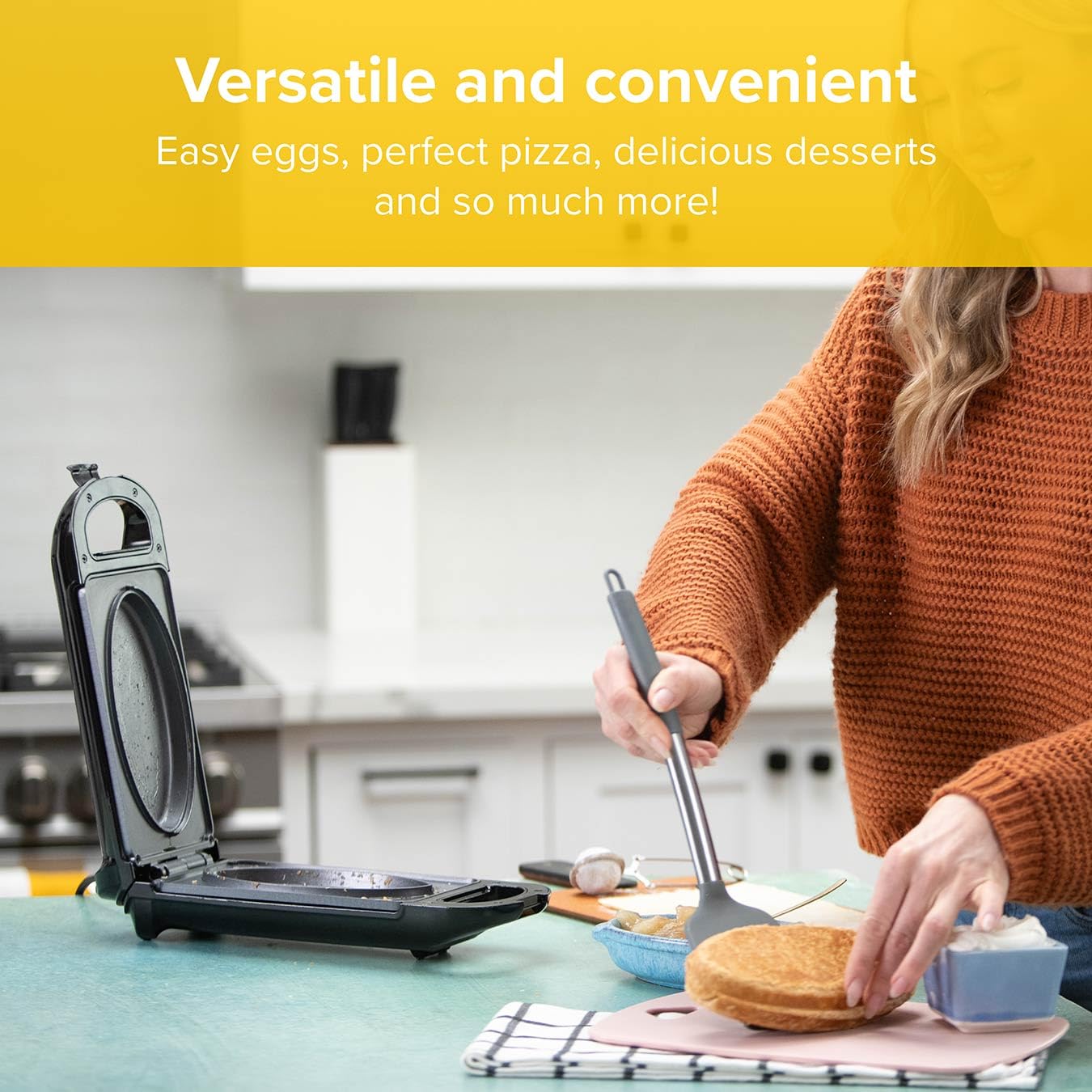 5 Minute CleverChef - 700W - Non-Stick Multicooker - Great for Steaks, Omelettes, Toasties, Pizzas & Dessert Maker - Free Drew&Cole Recipe App - Quick Meals - Cool-Touch Handle & Auto Temp Sensor