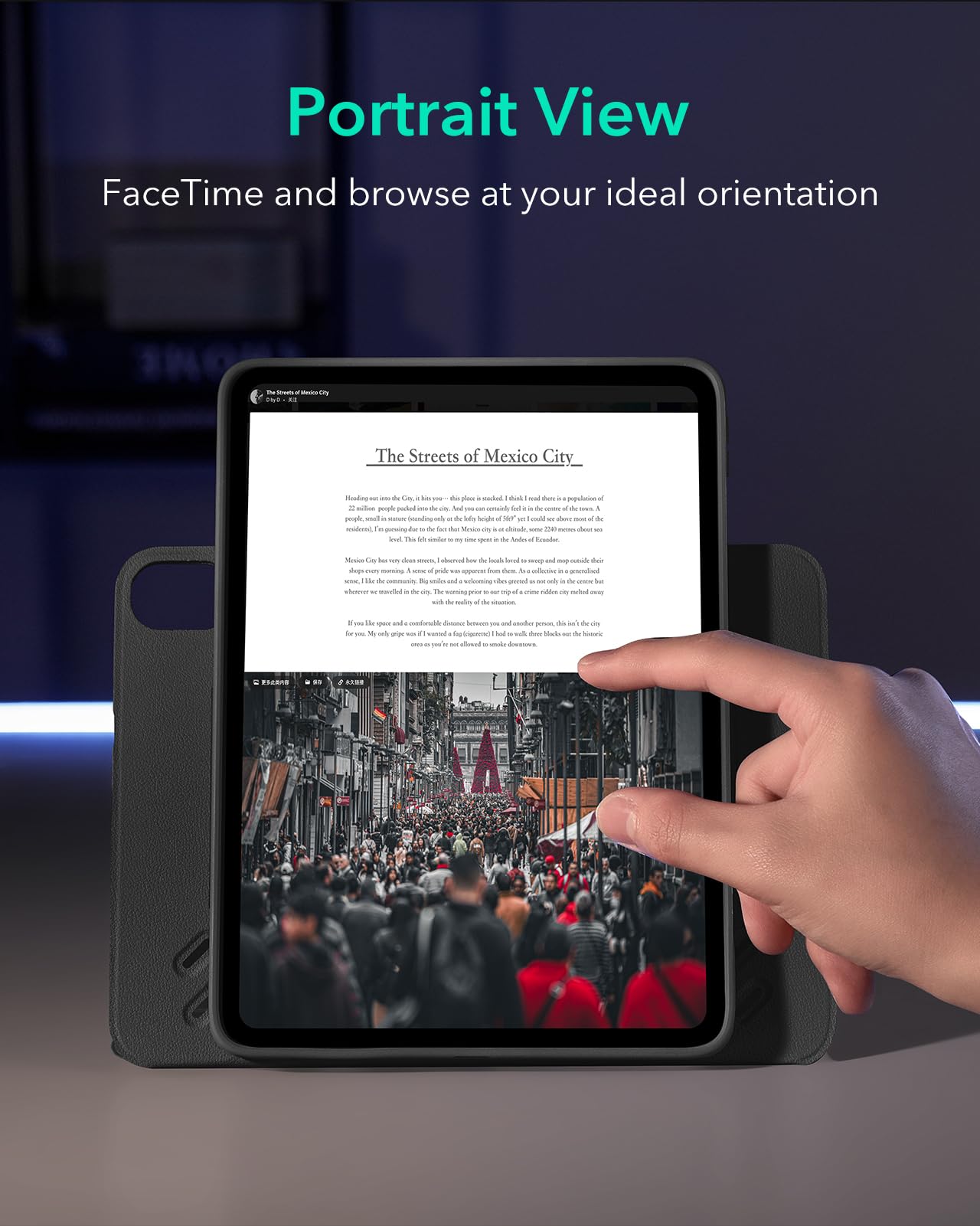 ESR for iPad Pro 12.9 Case (6th/5th Generation, 2022/2021), Removable Magnetic Cover, Adjustable Portrait/Landscape Stand with Raised Display View, 9 Standing Angles, Shift Series, Black