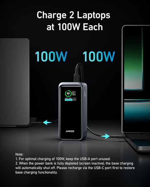 Anker Prime Power Bank, 20,000mAh Portable Charger with 200W Output, Smart Digital Display, 2 USB-C and 1 USB-A Port Compatible with iPhone 16/15/14/13 Series, Samsung, Dell, and More