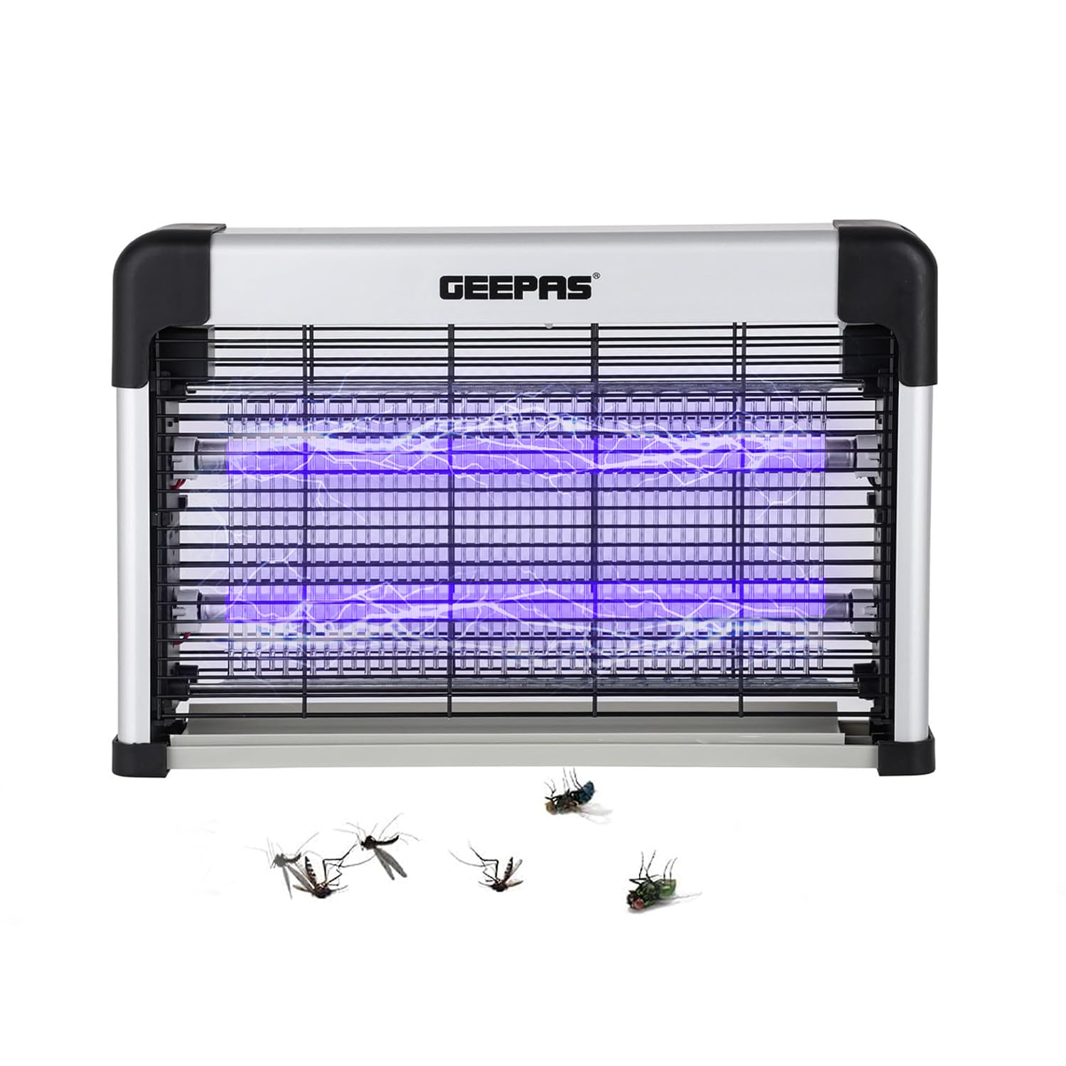 Geepas Electric Fly Killer & Bug Zapper | Powerful UV Light Indoor Insect Trap for Flies, Mosquitoes, Wasps | 50M² Coverage | Odourless & Low Noise | Plug-in Eco-Friendly Pest Control 20W