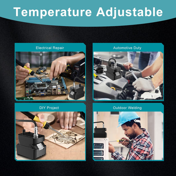 60W Cordless Soldering Iron Kit for makita 18V Battery (NO Battery) Soldering Iron Station with Auto-Sleep,Temperature Regulation for DIY, Appliance Repair,Wire Welding