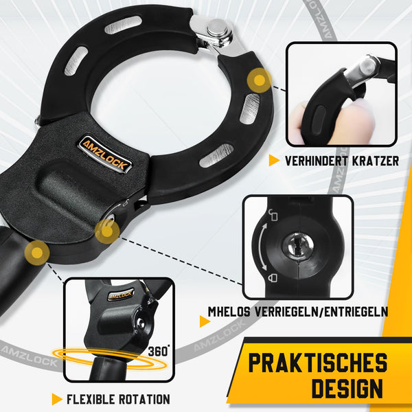 AMZLOCK Bike Lock, Electric Scooter Lock, Anti-Theft Device for Scooters/Electric Scooters/Bicycles/Motorcycles, High-Security HandcuffLock with Keys