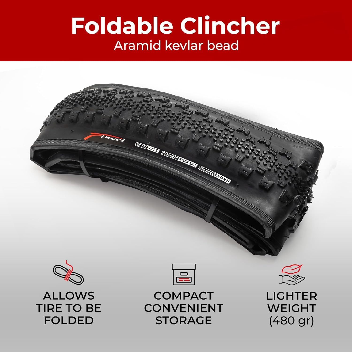 Fincci Pair 700 x 38c 40-622 Foldable Gravel Tyres with 1mm Antipuncture Protection for Electric Road MTB Hybrid Bike Bicycle (Pack of 2)