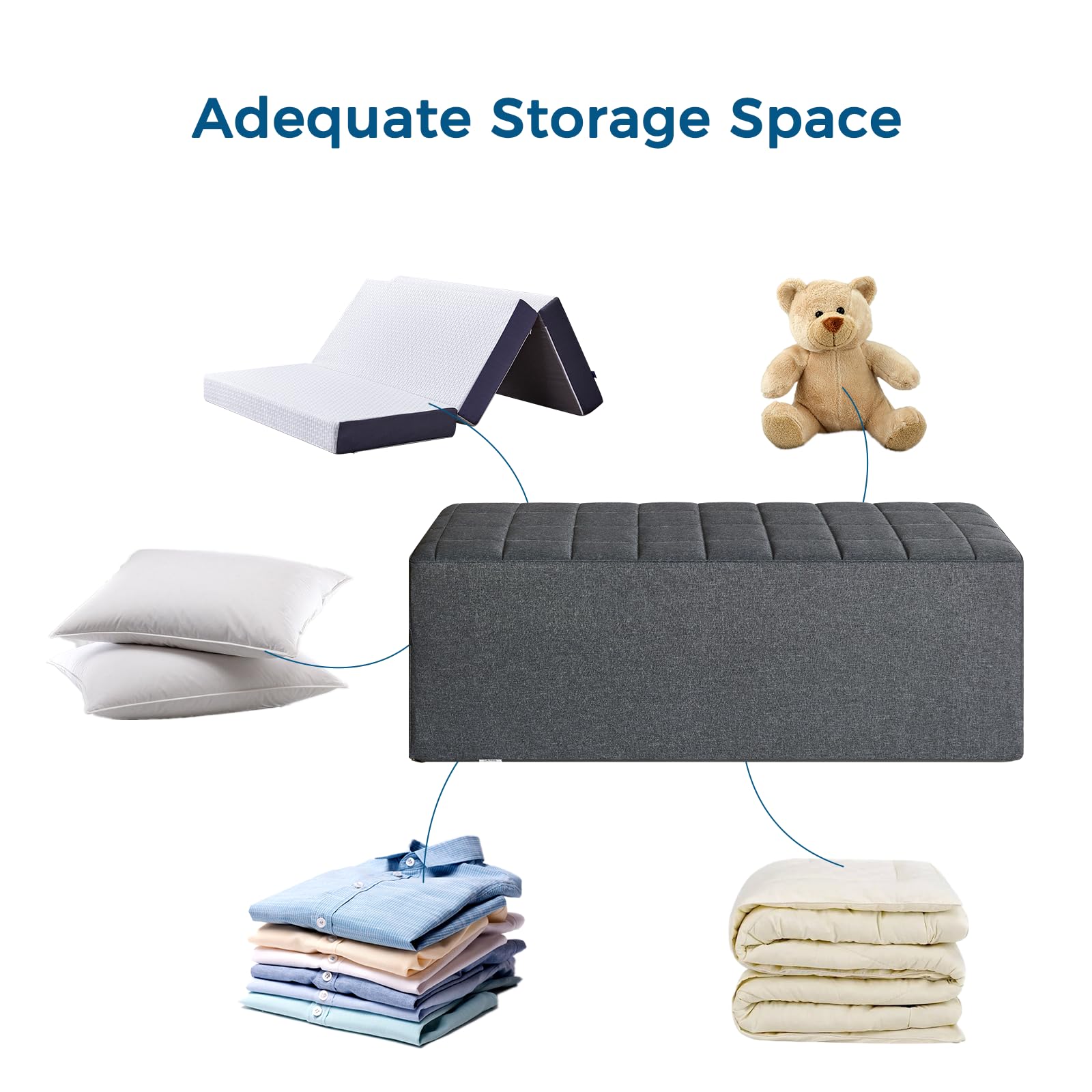 Inofia Folding Mattress Cover, Sofa Bed Cover, Foldable Mattress Storage Bag, Durable Carry Case Fits for 10cm King Tri Folding Mattress,Washable