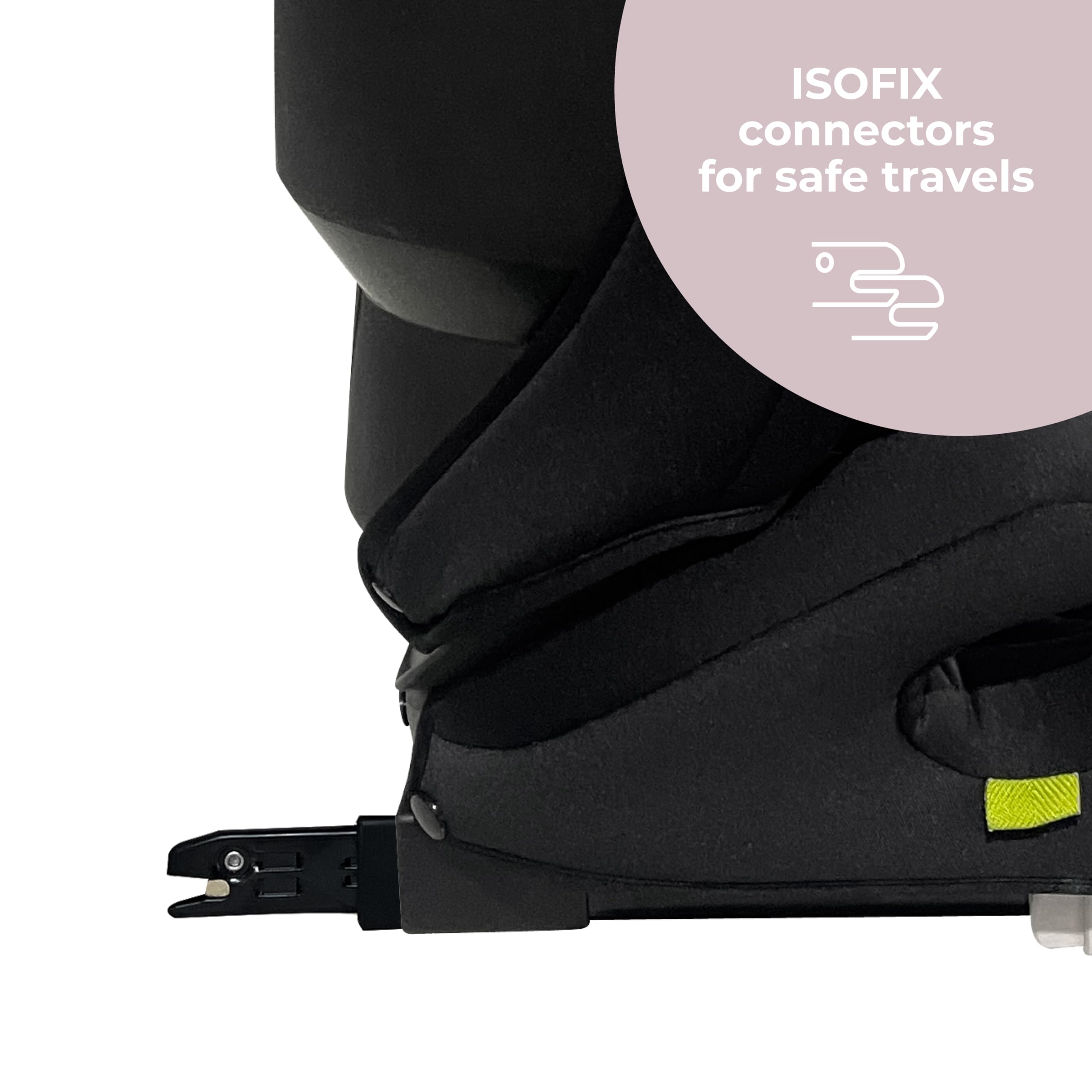 My Babiie Highback Booster Car Seat - ISOFIX, 100-150cm (Approx. 4-12 Years, Group 2/3), i-Size R129, Adjustable Child High Back Seat, Padded, 10 Position Headrest - Black Quilted