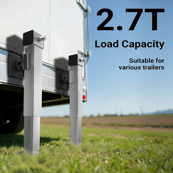 XPOtool 2x Trailer Prop Stands, max. Load Capacity 1350 kg per Stand, Adjustable Support Legs Set for Tipping Trailers