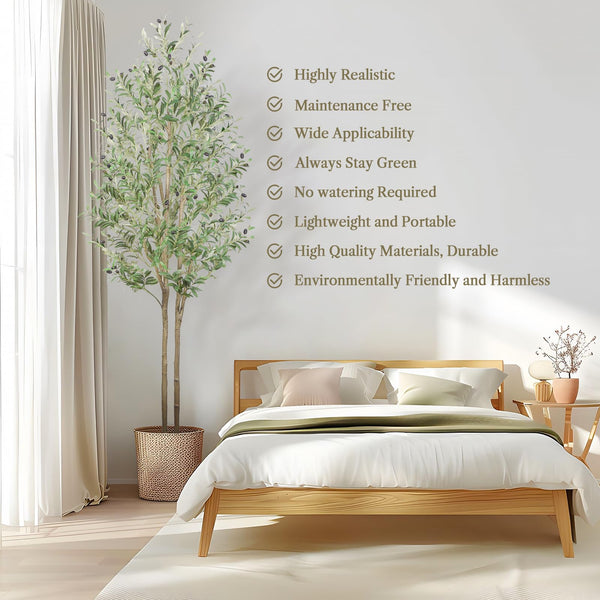 Alupssuc Artificial Olive Tree, Fake Olive Tree with Lifelike Leaves, Indoor Outdoor for Home & Garden, 7FT (210cm)