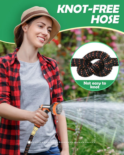 Evolpor 150FT Expandable Garden Hose, Upgraded 10 Functions Spray Nozzle, Leakproof Expanding Hose with 4-Layer Latex Core, Flexible Hose Pipe with