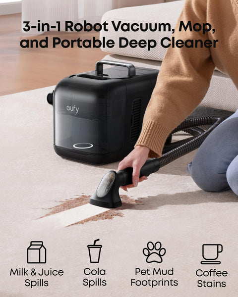 eufy E25 Omni Robot Vacuum Cleaner with Mop, HydroJet System, 20,000 Pa Turbo Powerful Suction, Zero Tangling, Corner-to-Edge Deep Cleaning and Mop Lifting, with Auto All-In-One Station
