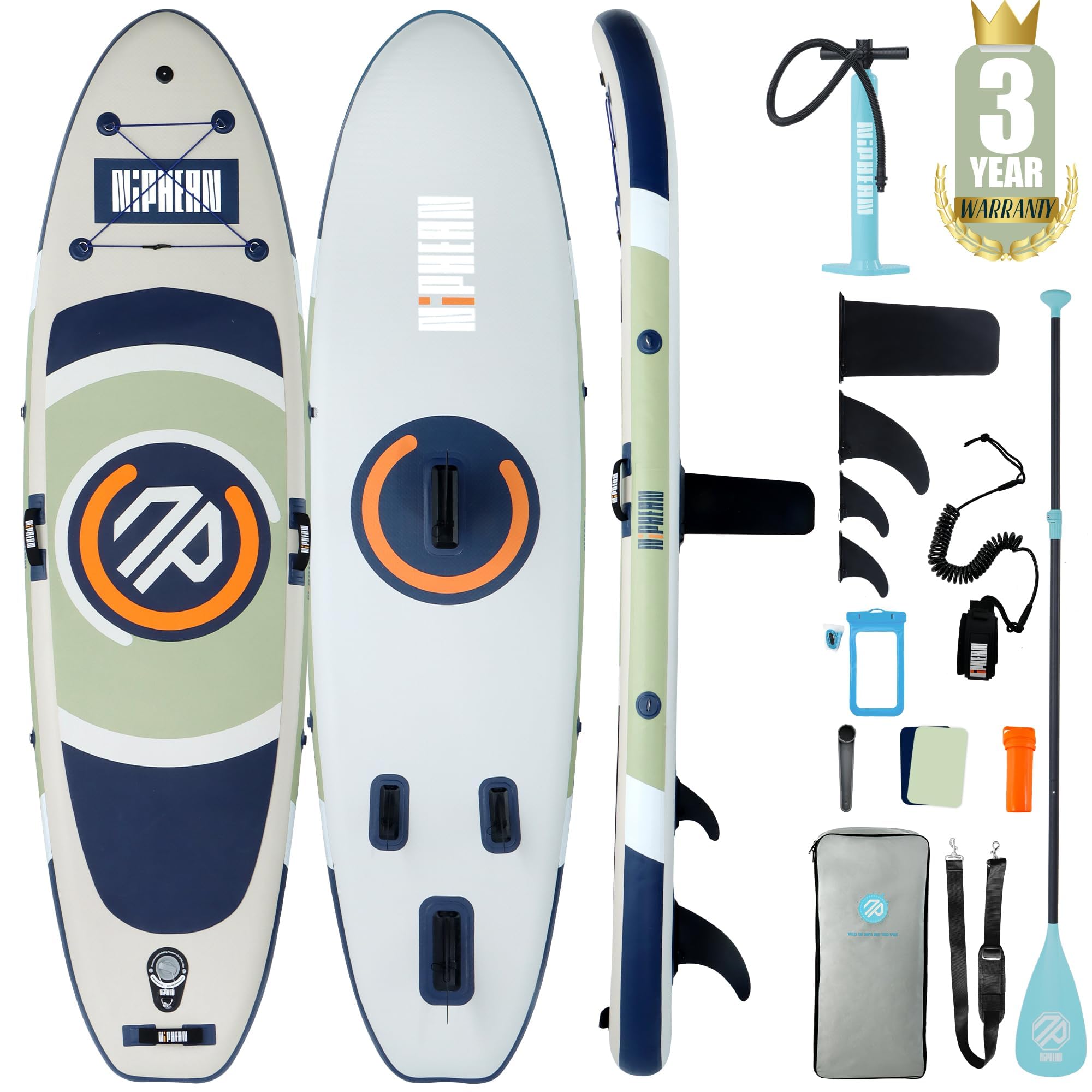 Niphean Inflatable Paddle Board with Stable Wing and Durable SUP Accessories, 10' Stand up Paddle Boards for Adults & Youth, Idea for Stand up Paddleboarding Beginner, Versatile Yoga Paddle Board