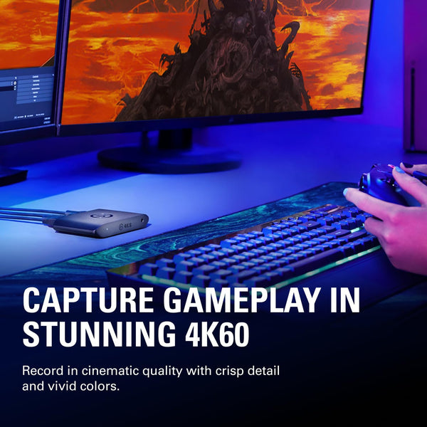 Elgato 4K X – Capture Up to 4K144 with Ultra-Low Latency on PS5|Pro, Xbox Series X|S, Nintendo Switch 2, OBS and More, HDMI 2.1, VRR, HDR10, USB 3.2 Gen 2, for Streaming & Recording, PC|Mac|iPad
