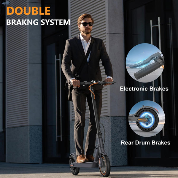 Electric Scooter, Electric Scooter Adult 350W with 25-35KM Range, Max Speed 25KM/H, 8.5" Solid Tire, Double Braking System for Adults and Teens