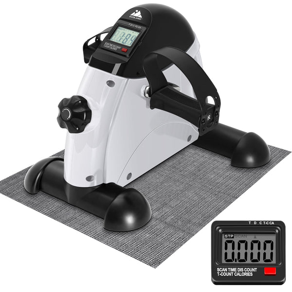 EVOLAND Under Desk Bike Pedal Exerciser Leg Pedal Machine with Handle LCD Display, Sit Down Exercise Equipment for Home and Office Fitness Training,