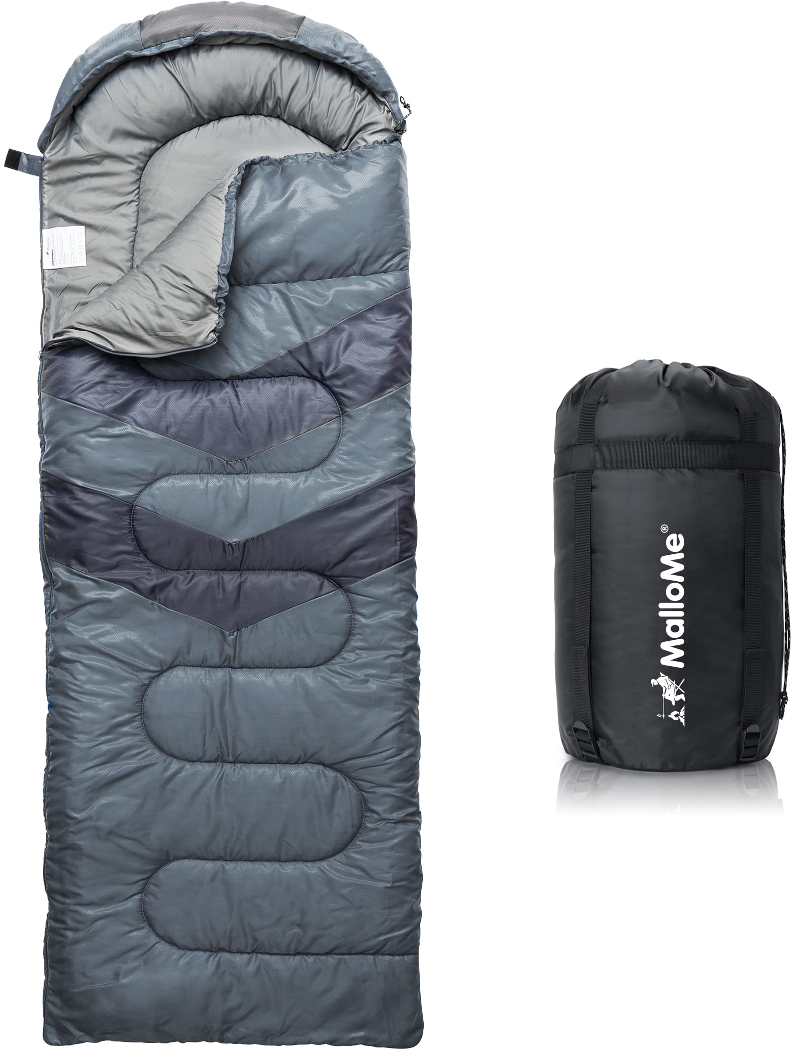 MalloMe Sleeping Bags for Adults & Kids Sleeping Bag 3-4 Season - Ultralight Backpacking Sleeping Bag Cold Weather & Warm, Lightweight Compact, Single Adult Girls Boys Winter Sleep Camping Accessories