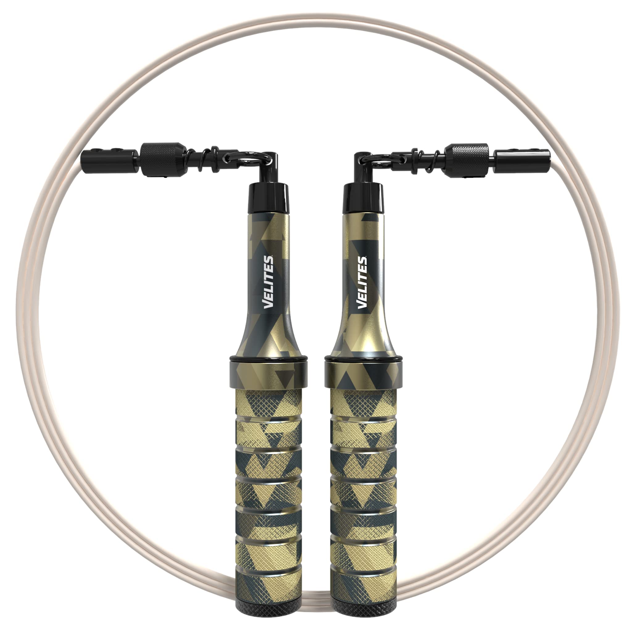 Velites Weighted Jump Rope for Crosstraining, Boxing and Fitness Earth 2.0 - Ideal for Maximizing Muscle Strength | Aluminium Rope (Kamo)