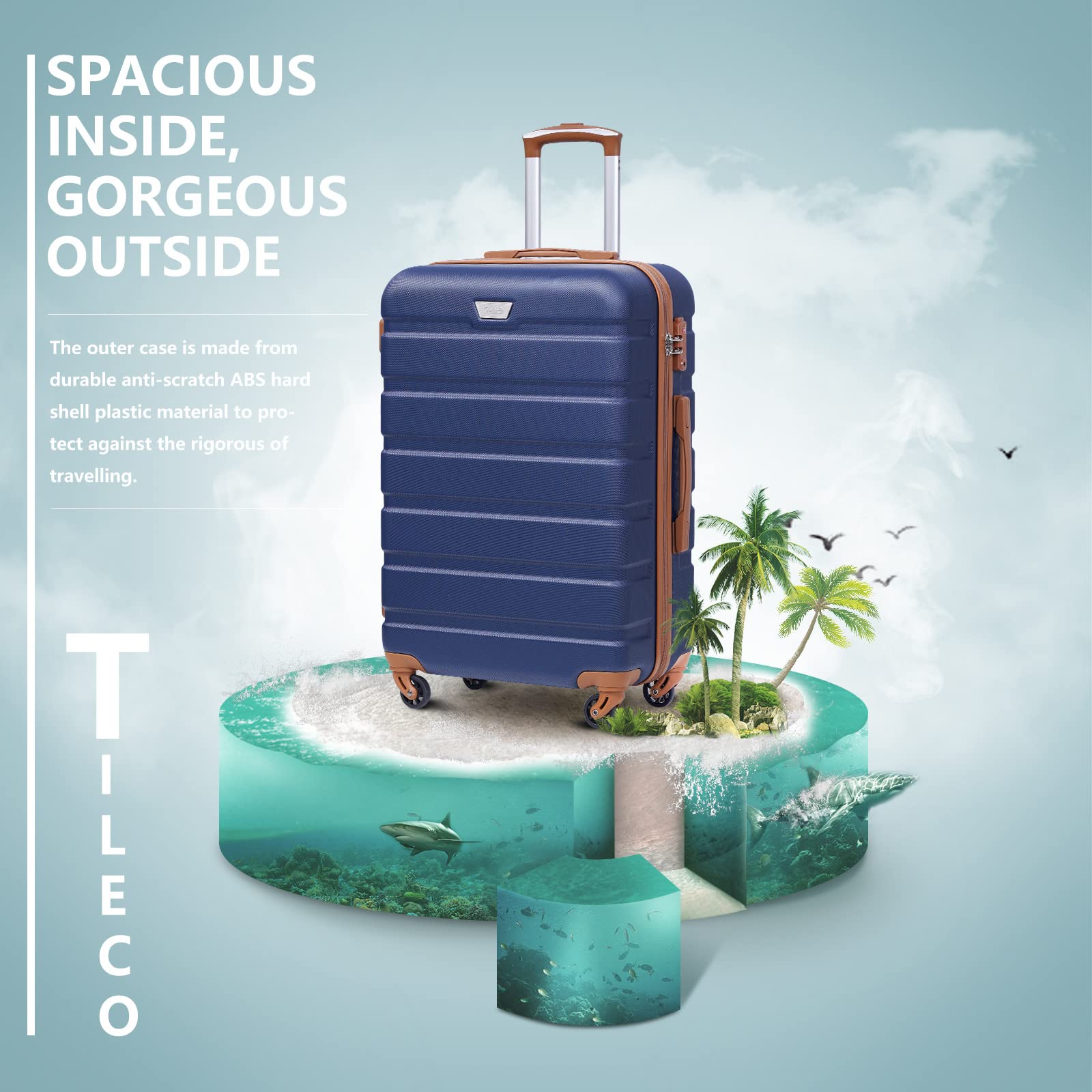 COOLIFE Suitcase Trolley Carry On Hand Cabin Luggage Hard Shell Travel Bag Lightweight with TSA Lock and Durable 4 Spinner Wheels (Lemon Yellow, L(77cm 93L))