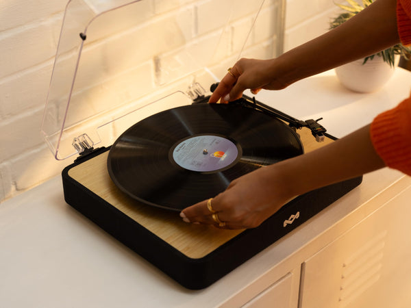 House of Marley Revolution Wireless Turntable - Bluetooth Record Player, 3-Speed Sustainably Made Vinyl Player, Easy Set Up Home Turntables for Vinyl Records with Dust Cover, Audio-Technica Cartridge