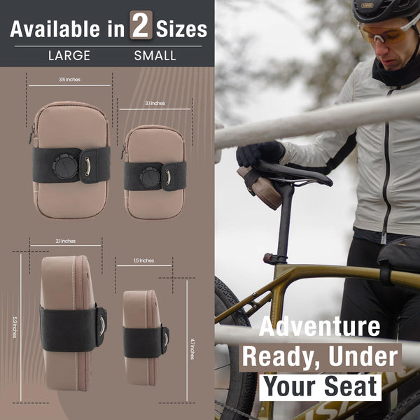 Lumiere & Co. Falcon Magnetic Bike Saddle Bag – 0.69L | 6" x 3.5" x 2" | Sleek Minimalist Brick Design, Fast Magnetic Buckle Attachment | Road Cycling–Specific Bike Seat Bag (Black, Large)