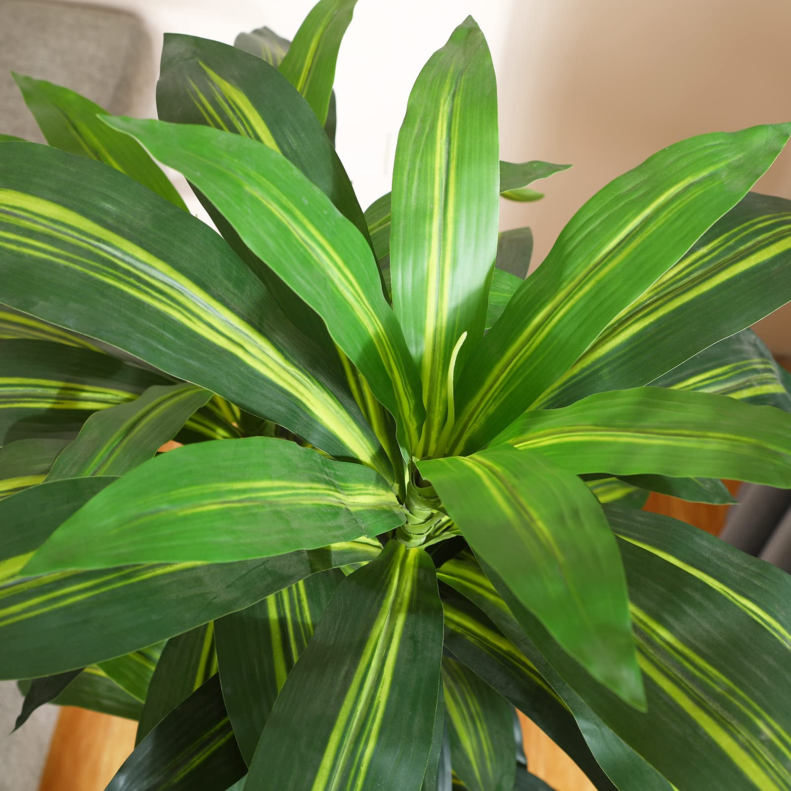 Fopamtri Artificial Dracaena Tree Decorative Plant 120 cm Artificial Plants Indoor with 74 Leaves, Tropical Fake Plant in Pot for House Bedroom Office